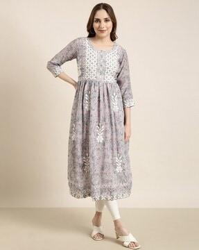 floral print anarkali kurta