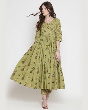 floral print anarkali kurta