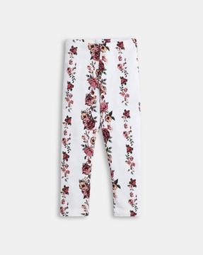 floral print ankle-length leggings
