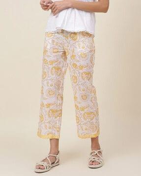 floral print ankle-length pants