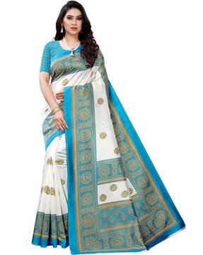 floral print art silk saree