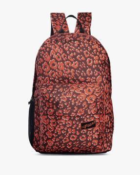 floral print backpack with adjustable straps