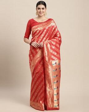 floral print banarasi silk saree