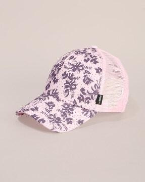 floral print baseball cap with logo embroidery