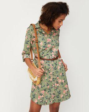 floral print belted tunic