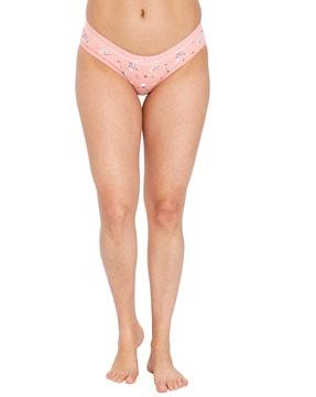 floral print bikini panties with elasticated waist