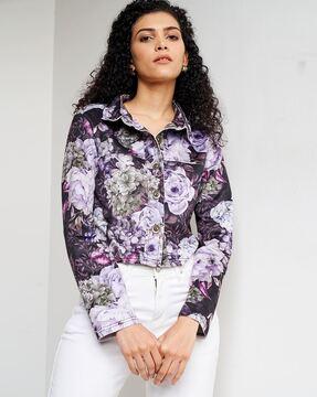 floral print bomber jacket