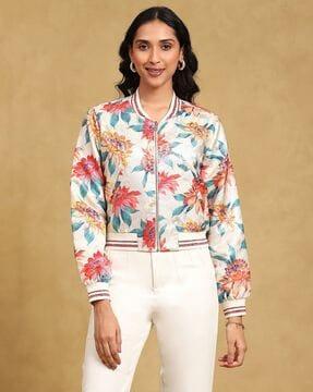 floral print bomber jacket