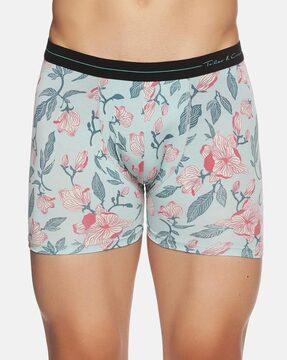 floral print boxer briefs with elasticated waist