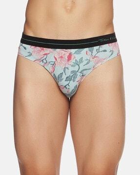 floral print briefs with elasticated waistband