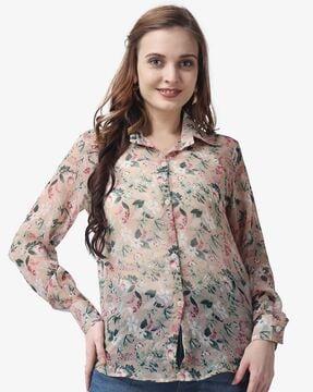 floral print button-down shirt