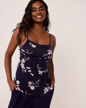 floral print camisole with adjustable straps