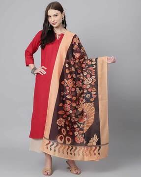 floral print chanderi dupatta