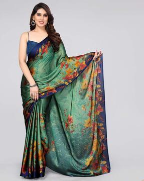 floral print chiffon saree