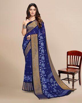 floral print chiffon saree