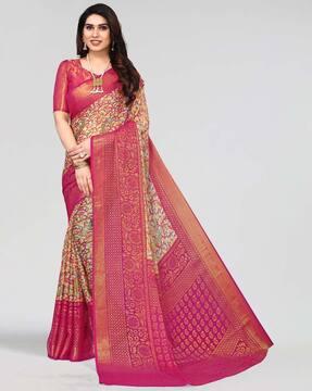 floral print chiffon saree