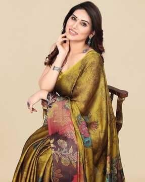 floral print chiffon saree