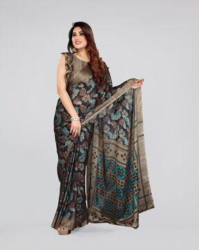 floral print chiffon saree