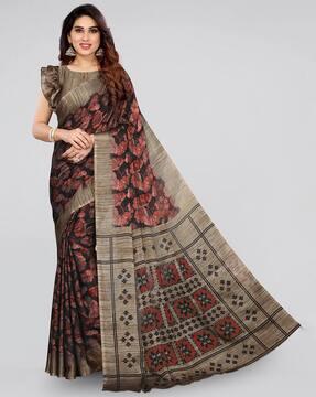 floral print chiffon saree