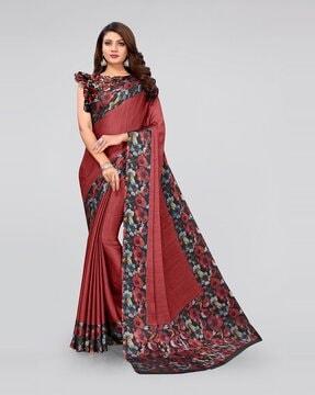 floral print chiffon saree