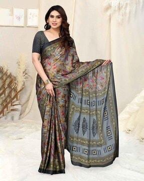 floral print chiffon saree