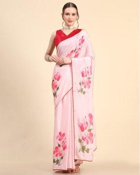 floral print chiffon saree