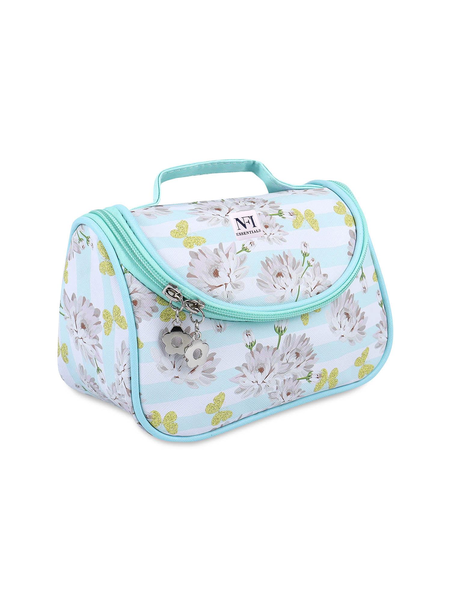 floral print cosmetics makeup vanity case jewellery pouch (m)