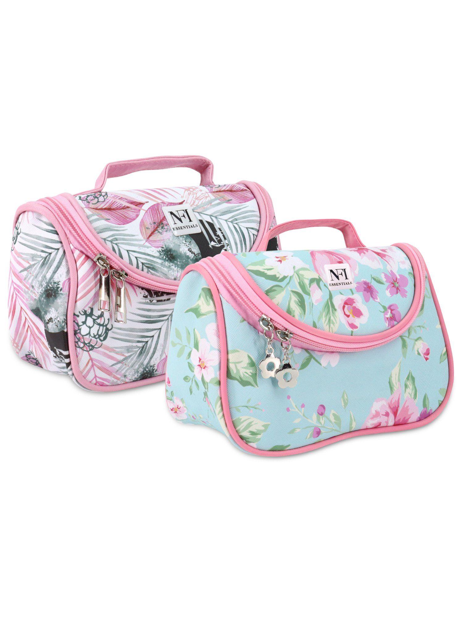 floral print cosmetics pouch makeup (pack of 2)