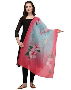 floral print cotton dupatta