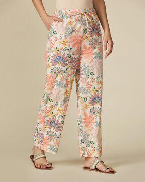 floral print cotton pants