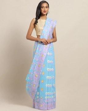 floral print cotton saree