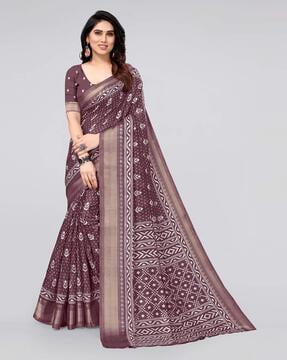 floral print cotton saree