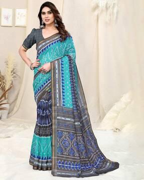 floral print cotton saree