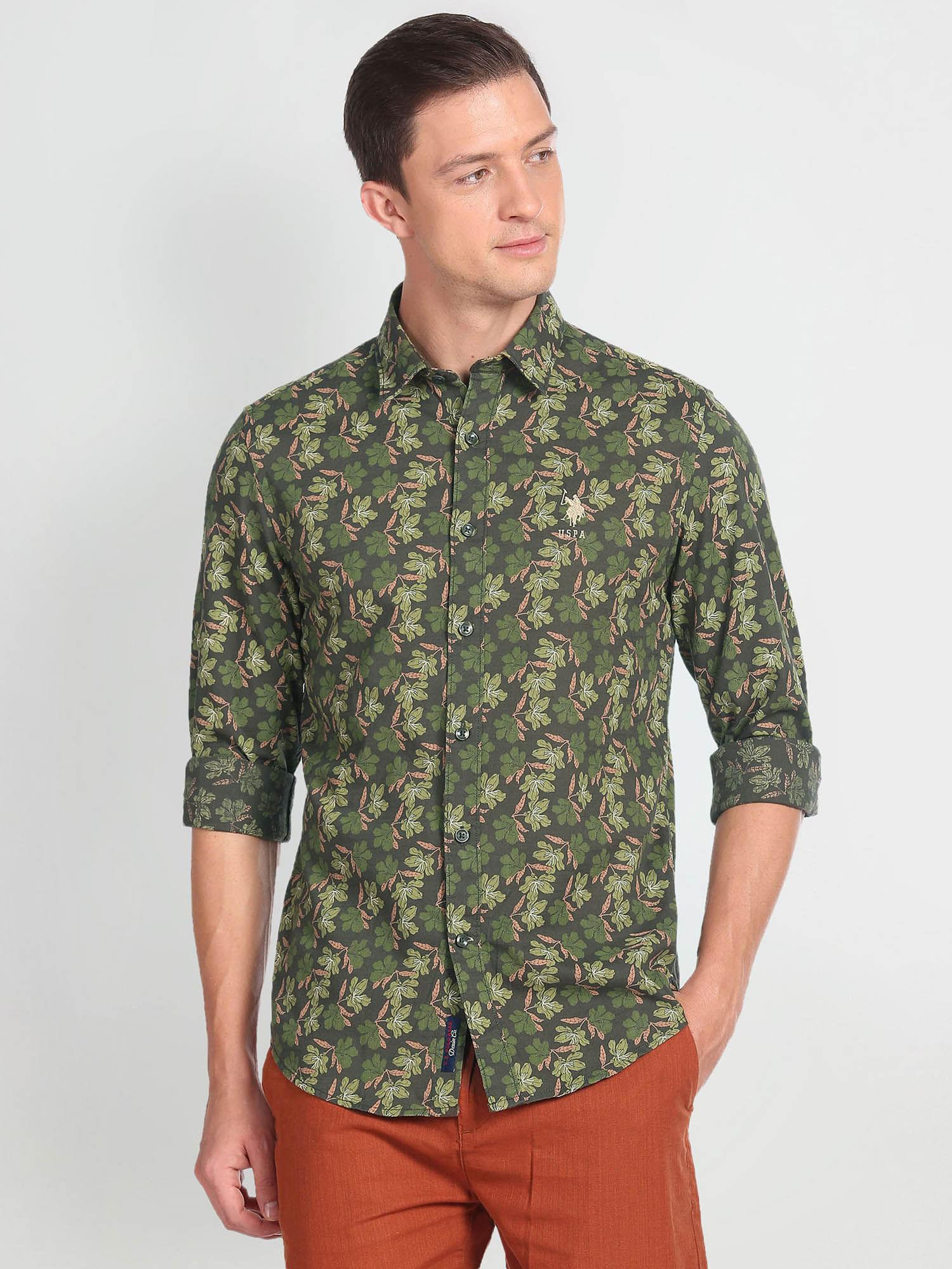 floral print cotton shirt