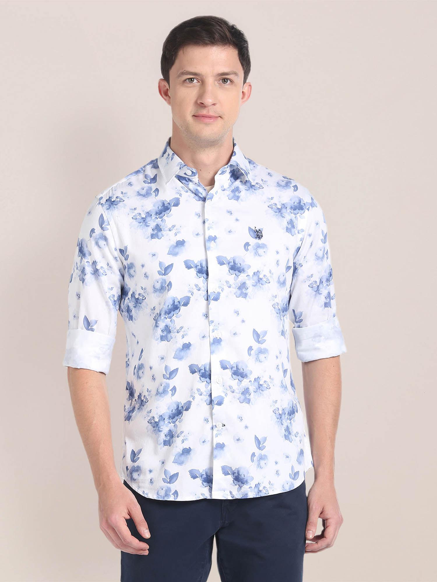 floral print cotton shirt