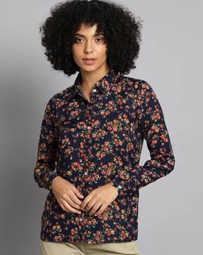 floral print cotton shirt