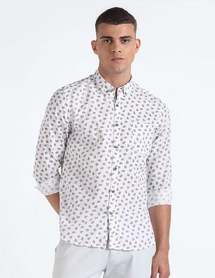 floral print cotton shirt