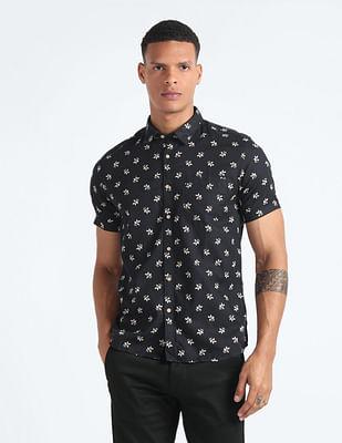 floral print cotton shirt