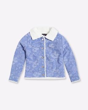 floral print cotton trucker jacket