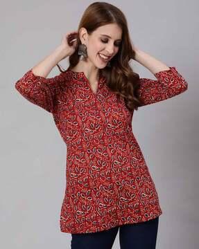 floral print cotton tunic