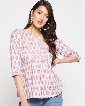 floral print cotton tunic