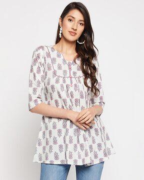 floral print cotton tunic