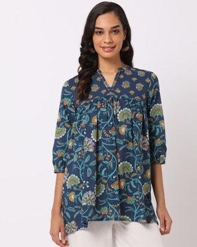 floral print cotton tunic