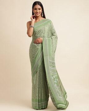 floral print crepe saree