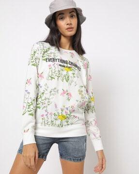 floral print crew-neck sweatshirt