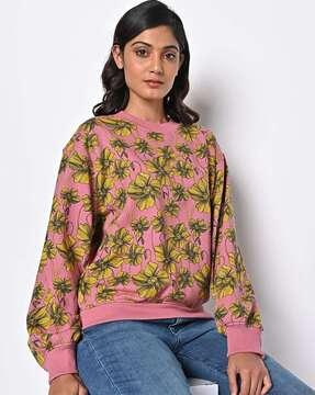 floral print crew-neck sweatshirt