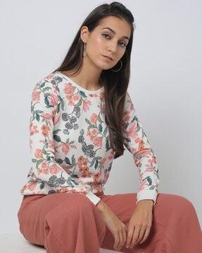 floral print crew-neck sweatshirt