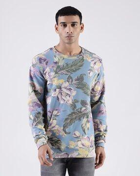 floral print crew-neck sweatshirt
