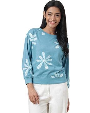 floral print crew-neck sweatshirt