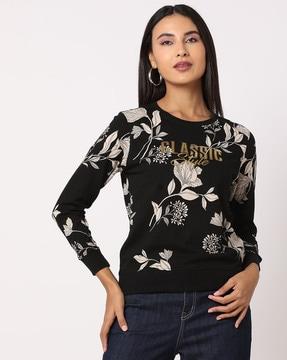 floral print crew-neck sweatshirt